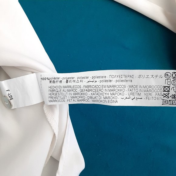 Women's Zara Cream Colored Polyester Long Sleeve Blouse, Size M - Picture 6 of 12